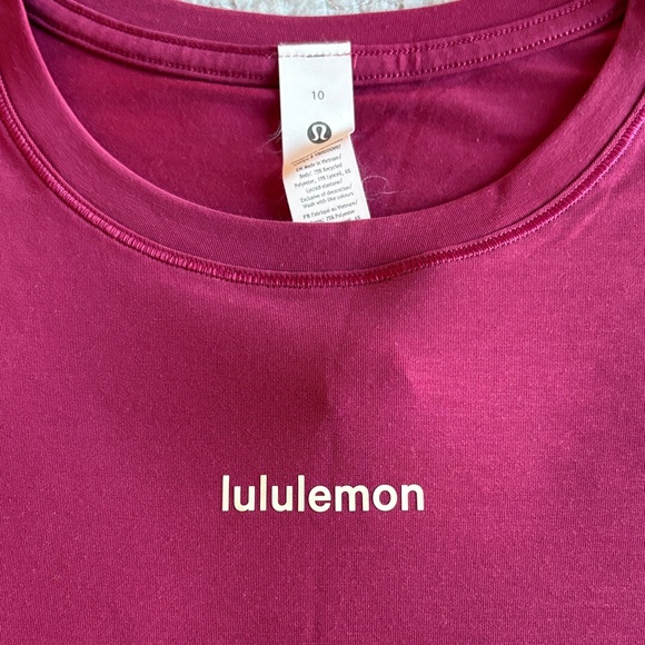 Lululemon Muscle Tank ~ Size 10 Spellout ~ Color Maroon - Picture 2 of 4